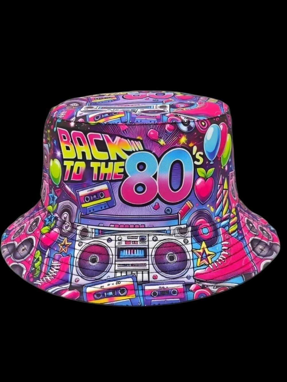 80's Retro Graffiti Reversible Bucket Hat 22"-23" Unisex